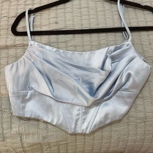 White fox corset top
